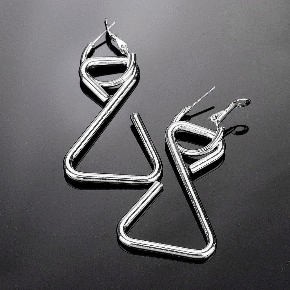 Triangle Metal Dangle Earrings - Jewelry Store by Erik Rayo