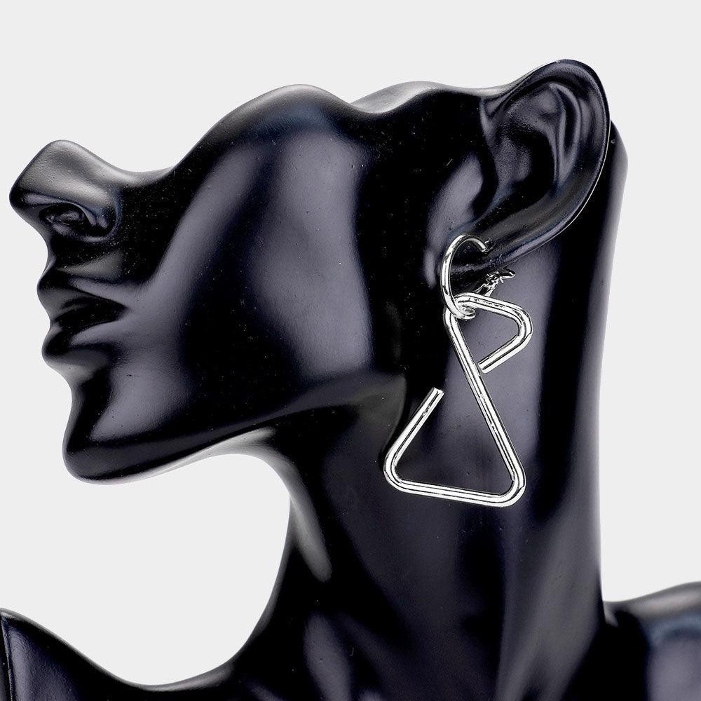 Triangle Metal Dangle Earrings - Jewelry Store by Erik Rayo