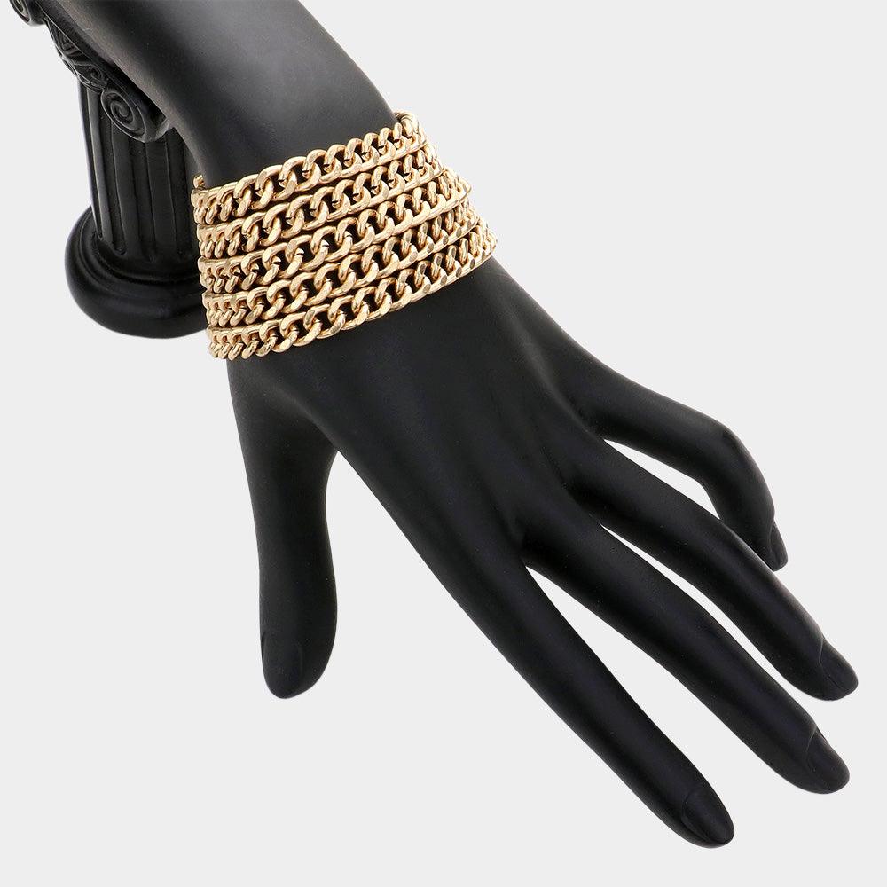 Gold Multi Chain Magnetic Bracelet