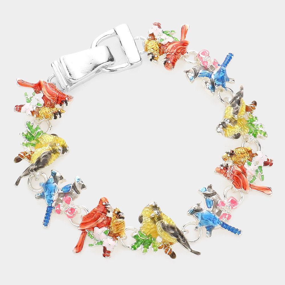 Enamel Bird Link Magnetic Bracelet - Jewelry Store by Erik Rayo