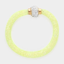 Load image into Gallery viewer, Crystal Filled Mesh Tube Magnetic Bracelet
