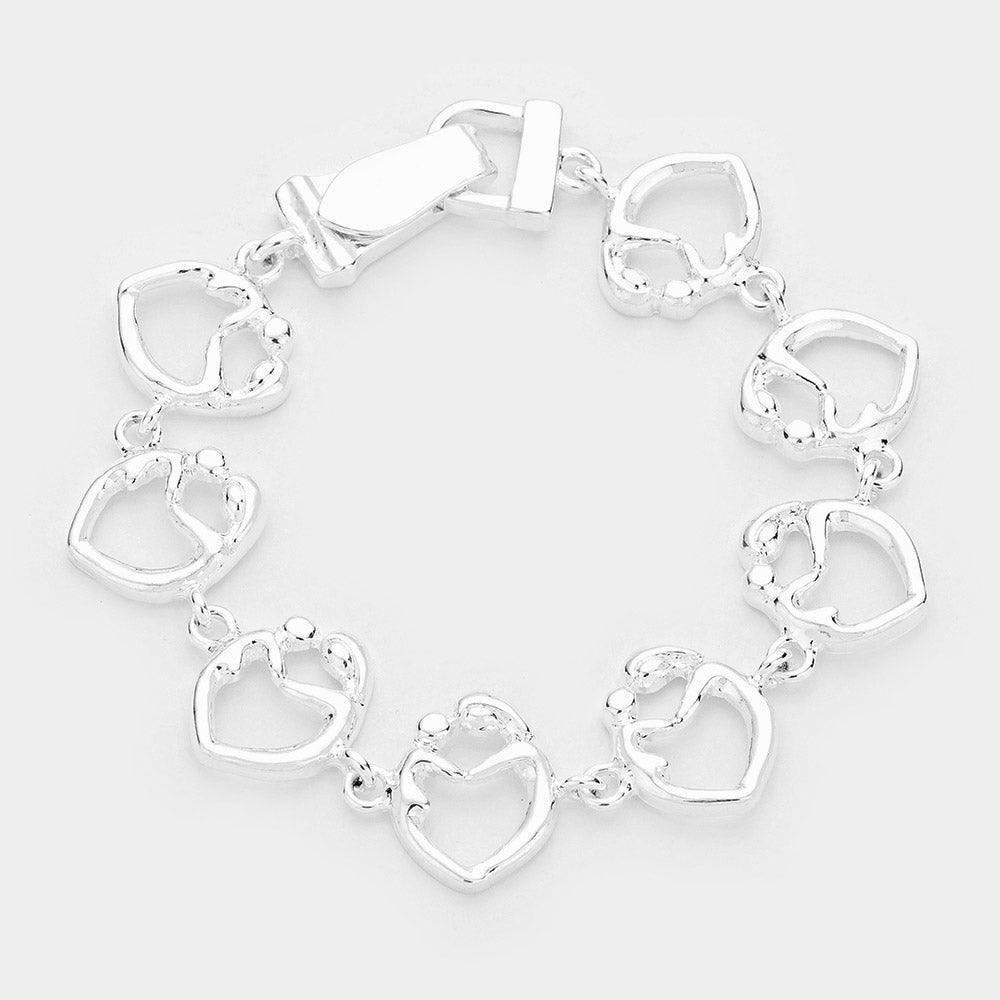Silver Abstract Metal Linked Magnetic Bracelet - Jewelry Store by Erik Rayo