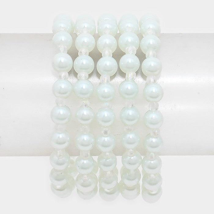 White Magnetic pearl strand bracelet - Jewelry Store by Erik Rayo