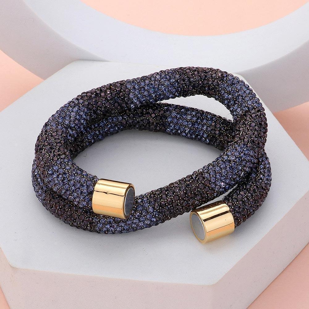 Black Bling Studded Wrap Magnetic Bracelet - Jewelry Store by Erik Rayo