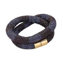 Load image into Gallery viewer, Black Bling Studded Wrap Magnetic Bracelet
