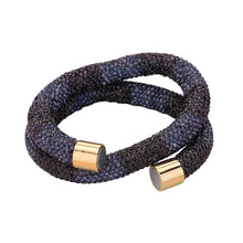 Load image into Gallery viewer, Black Bling Studded Wrap Magnetic Bracelet
