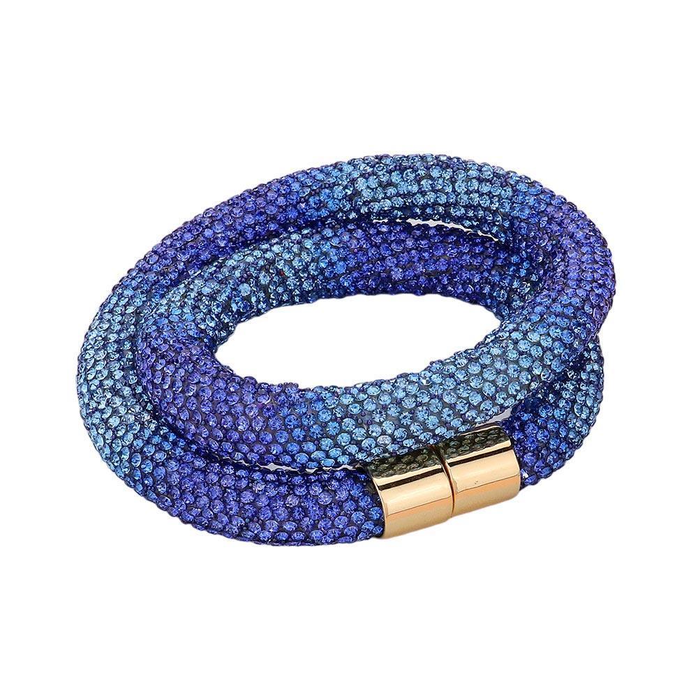 Blue Bling Studded Wrap Magnetic Bracelet - Jewelry Store by Erik Rayo