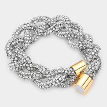 Load image into Gallery viewer, Clear Bling Braided Magnetic Bracelet
