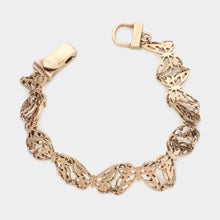 Load image into Gallery viewer, Gold Metal Cut Out Link Magnetic Bracelet
