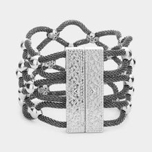 Load image into Gallery viewer, Hematite Lattice Metal Mesh Ball Magnetic Bracelet
