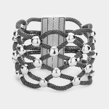 Load image into Gallery viewer, Hematite Lattice Metal Mesh Ball Magnetic Bracelet
