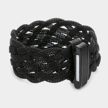 Load image into Gallery viewer, Black Braided Metal Mesh Magnetic Bracelet
