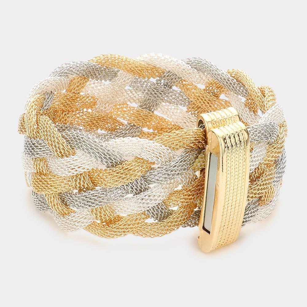 Braided Metal Mesh Magnetic Bracelet - Jewelry Store by Erik Rayo