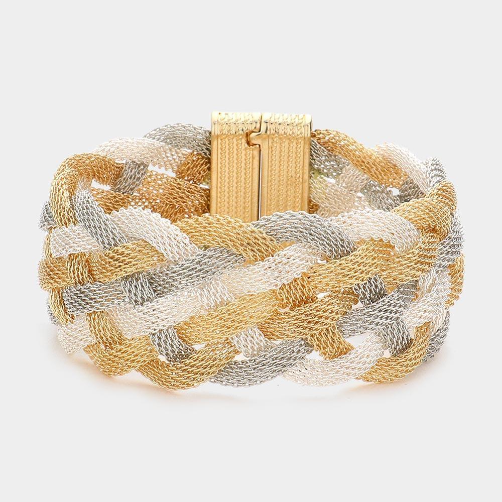 Braided Metal Mesh Magnetic Bracelet - Jewelry Store by Erik Rayo