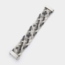 Load image into Gallery viewer, Silver Braided Metal Mesh Magnetic Bracelet
