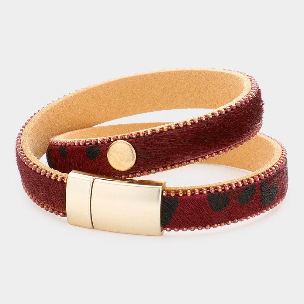 Animal Patterned Calf Magnetic Wrap Bracelet - Jewelry Store by Erik Rayo
