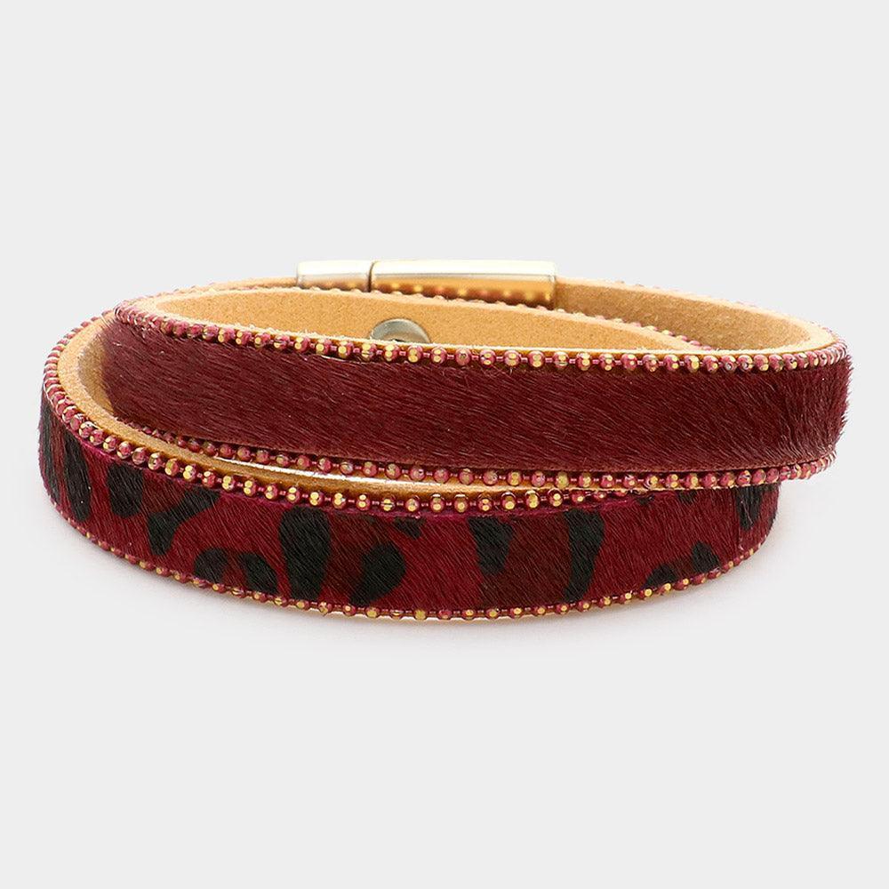 Animal Patterned Calf Magnetic Wrap Bracelet - Jewelry Store by Erik Rayo