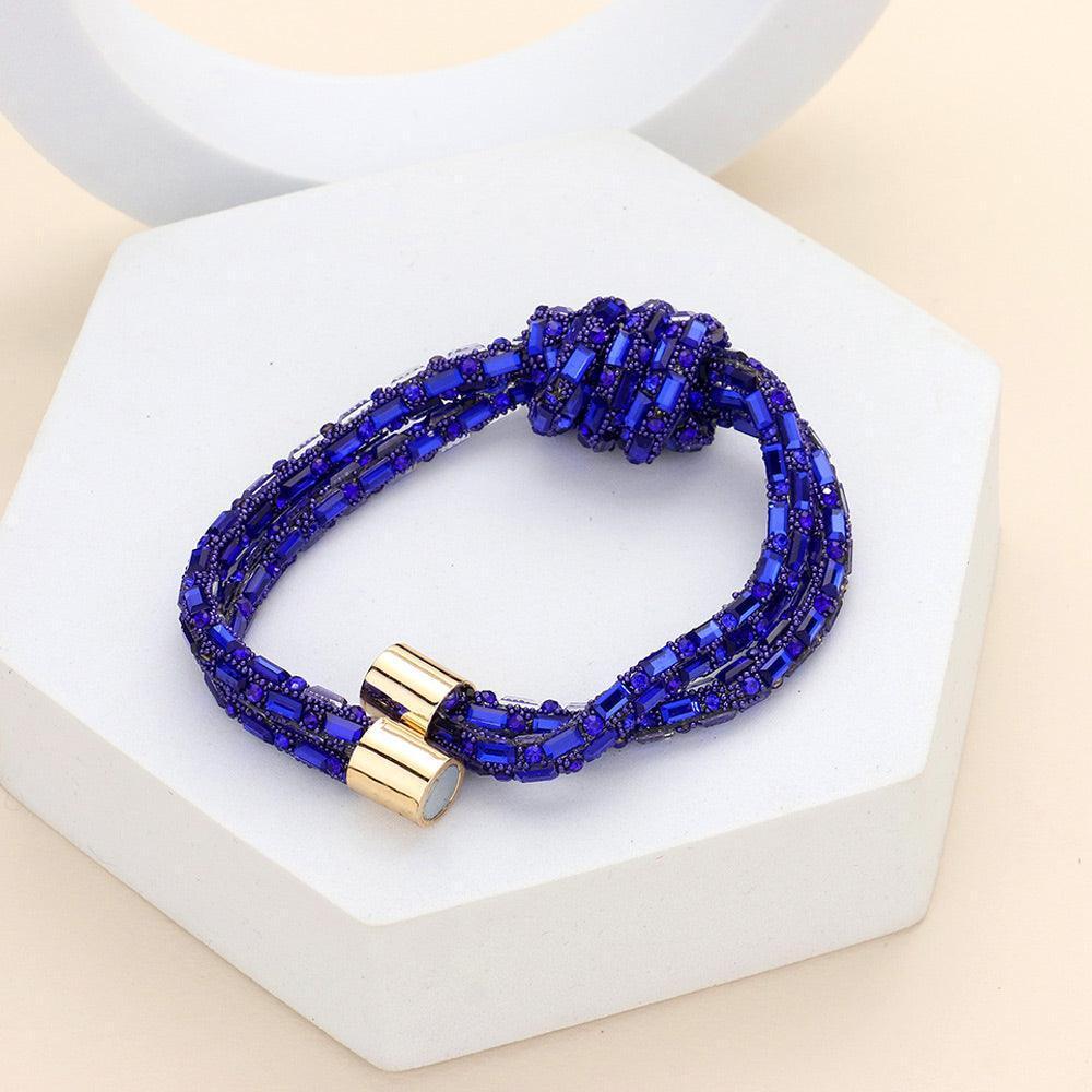 Blue Bling Knot Magnetic Bracelet - Jewelry Store by Erik Rayo