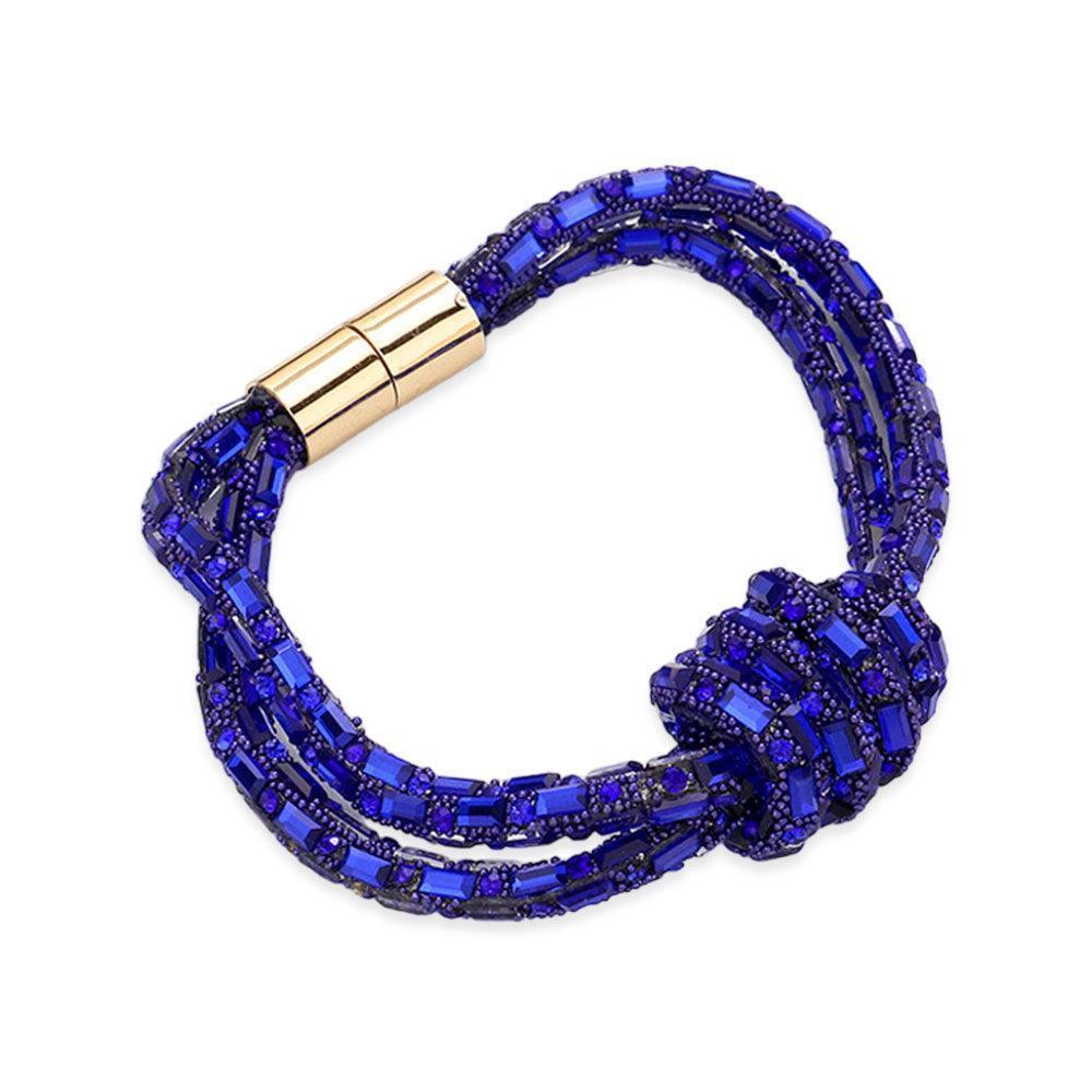 Blue Bling Knot Magnetic Bracelet - Jewelry Store by Erik Rayo