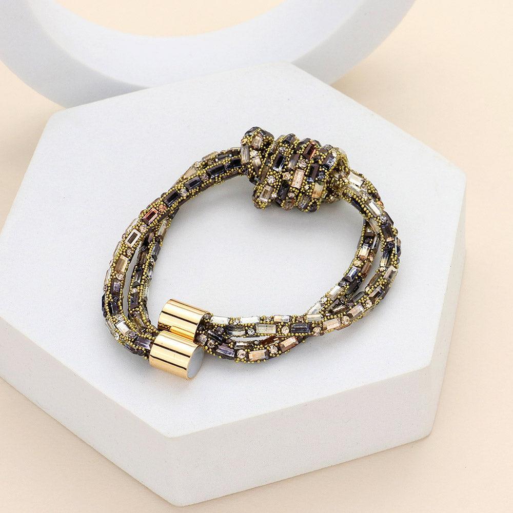 Blue Bling Knot Magnetic Bracelet - Jewelry Store by Erik Rayo