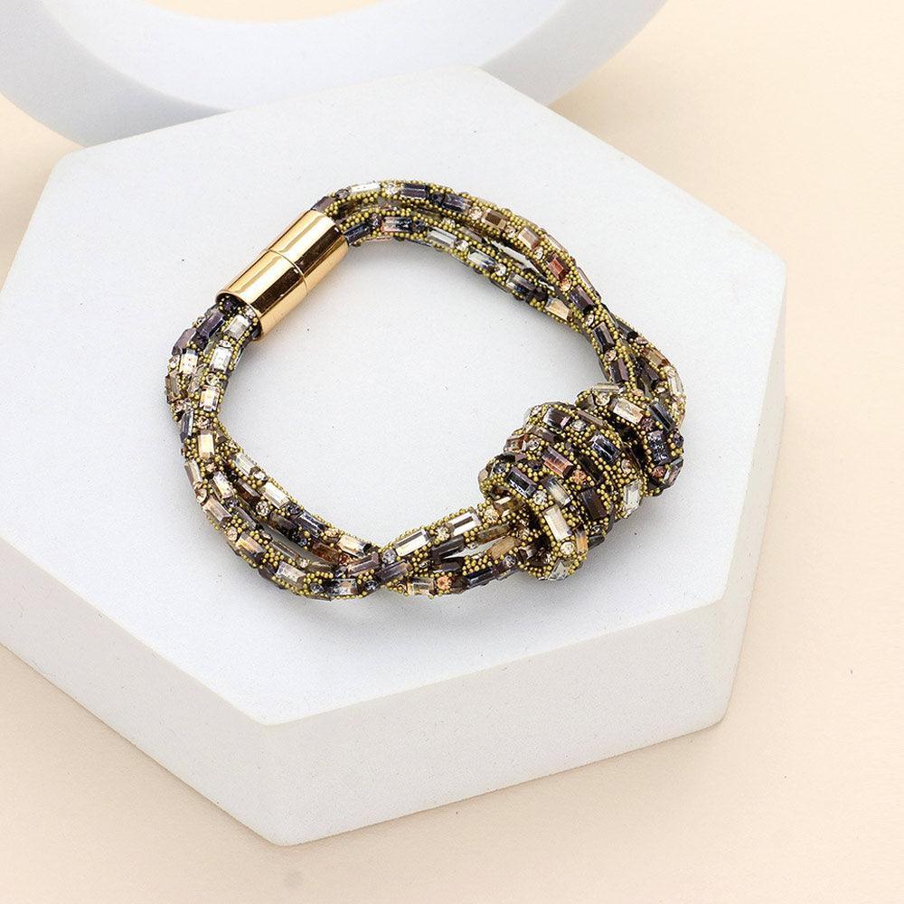 Blue Bling Knot Magnetic Bracelet - Jewelry Store by Erik Rayo