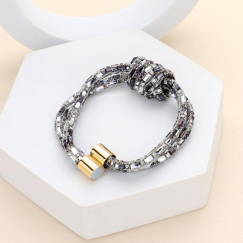 Clear Bling Knot Magnetic Bracelet - Jewelry Store by Erik Rayo