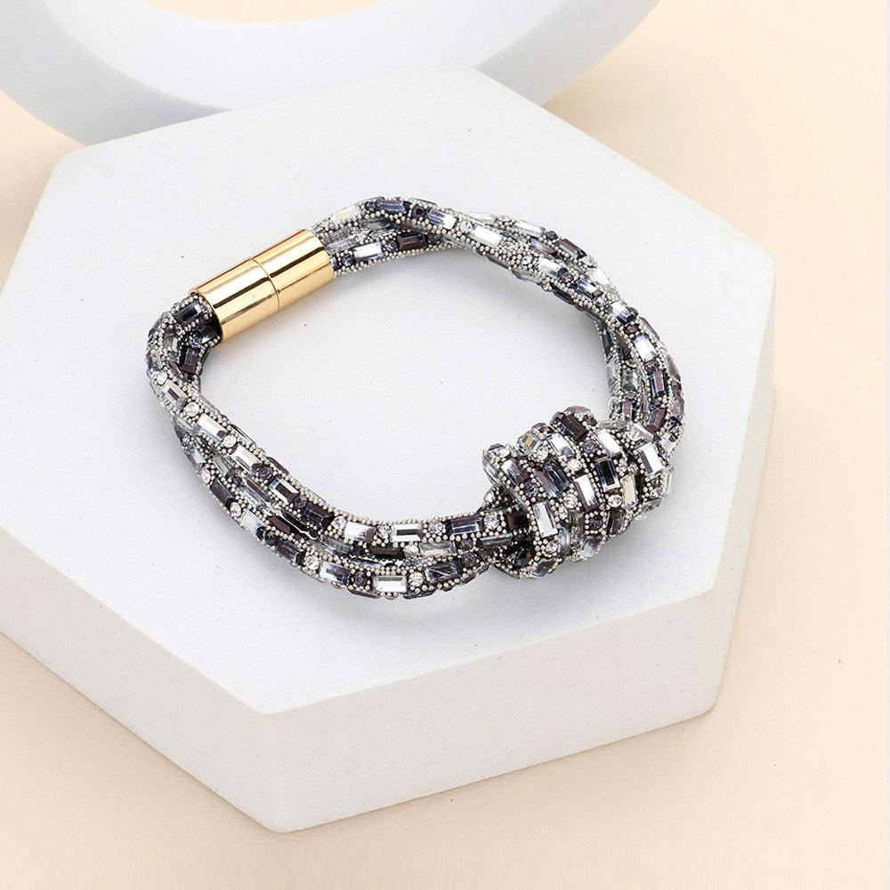 Clear Bling Knot Magnetic Bracelet