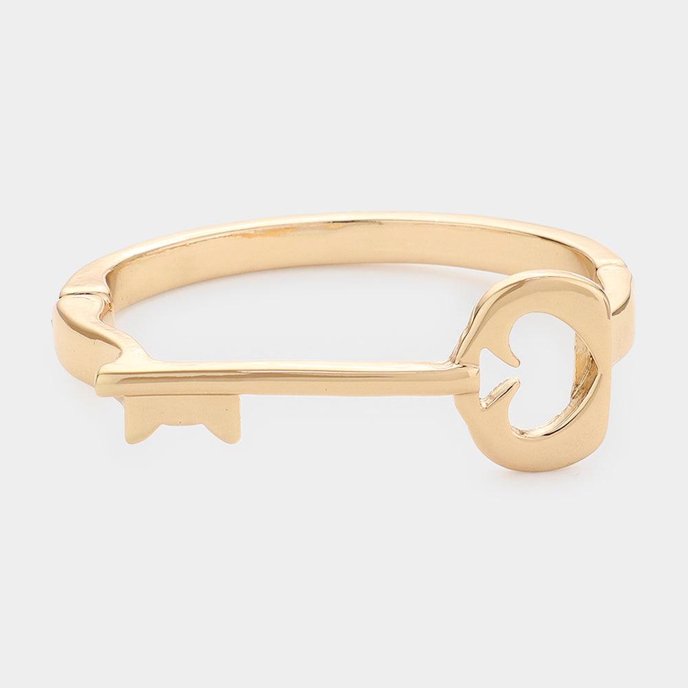 Gold Spade Metal Key Magnetic Bracelet