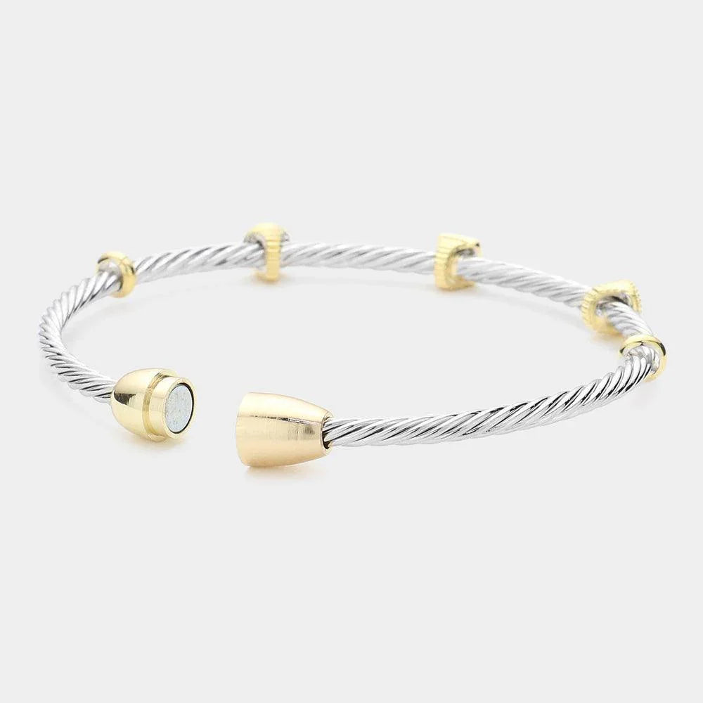 Square CZ Stone Bezel Magnetic Bracelet - Jewelry Store by Erik Rayo