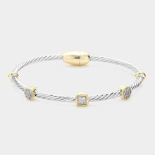 Load image into Gallery viewer, Square CZ Stone Bezel Magnetic Bracelet
