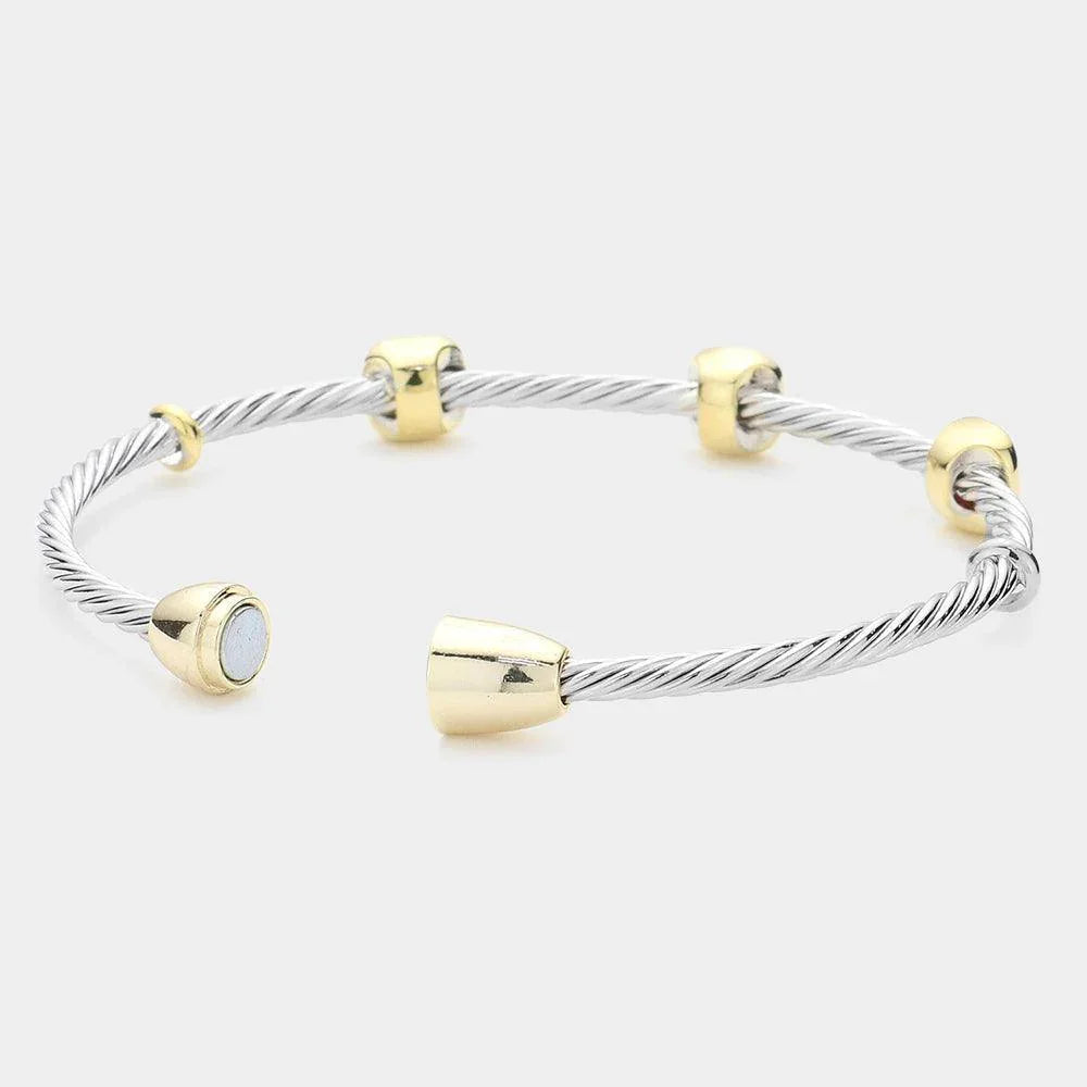 Square CZ Stone Bezel Magnetic Bracelet - Jewelry Store by Erik Rayo