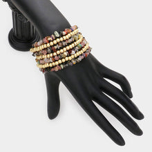 Load image into Gallery viewer, Natural Stone Metal Ball Multi Layered Magnetic Bracelet
