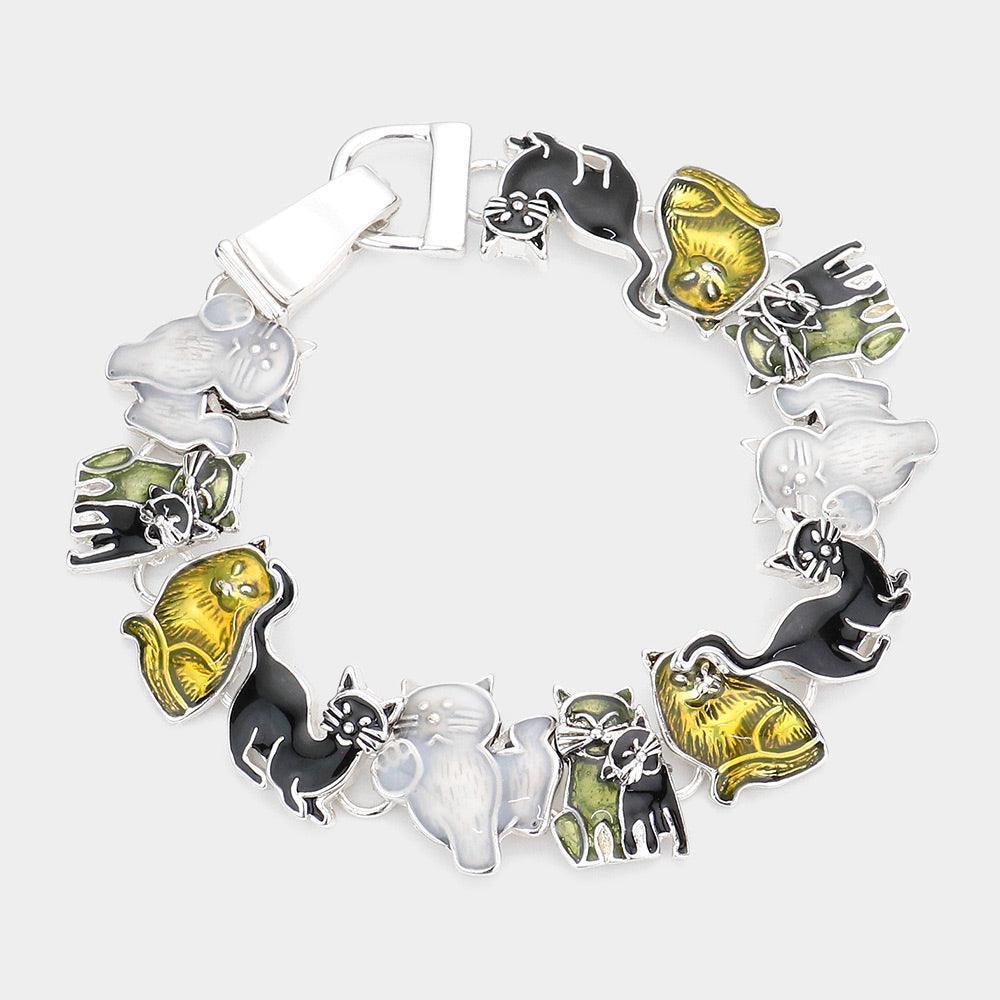 Yellow Magnetic Resin Cat Bracelet - Jewelry Store by Erik Rayo