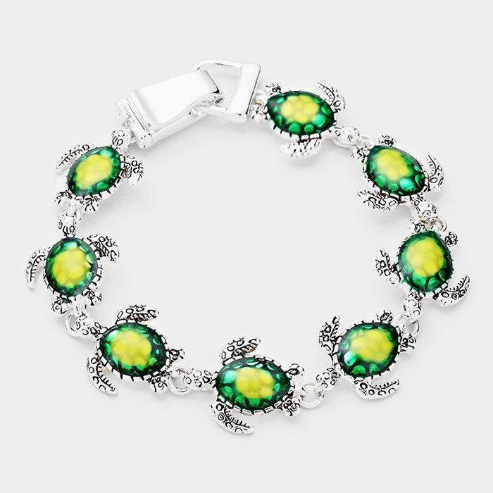 Silver Turtle Link Magnetic Bracelet - Jewelry Store by Erik Rayo