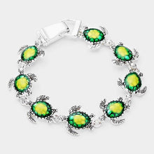 Load image into Gallery viewer, Silver Turtle Link Magnetic Bracelet
