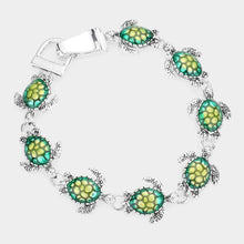 Load image into Gallery viewer, Silver Turtle Link Magnetic Bracelet
