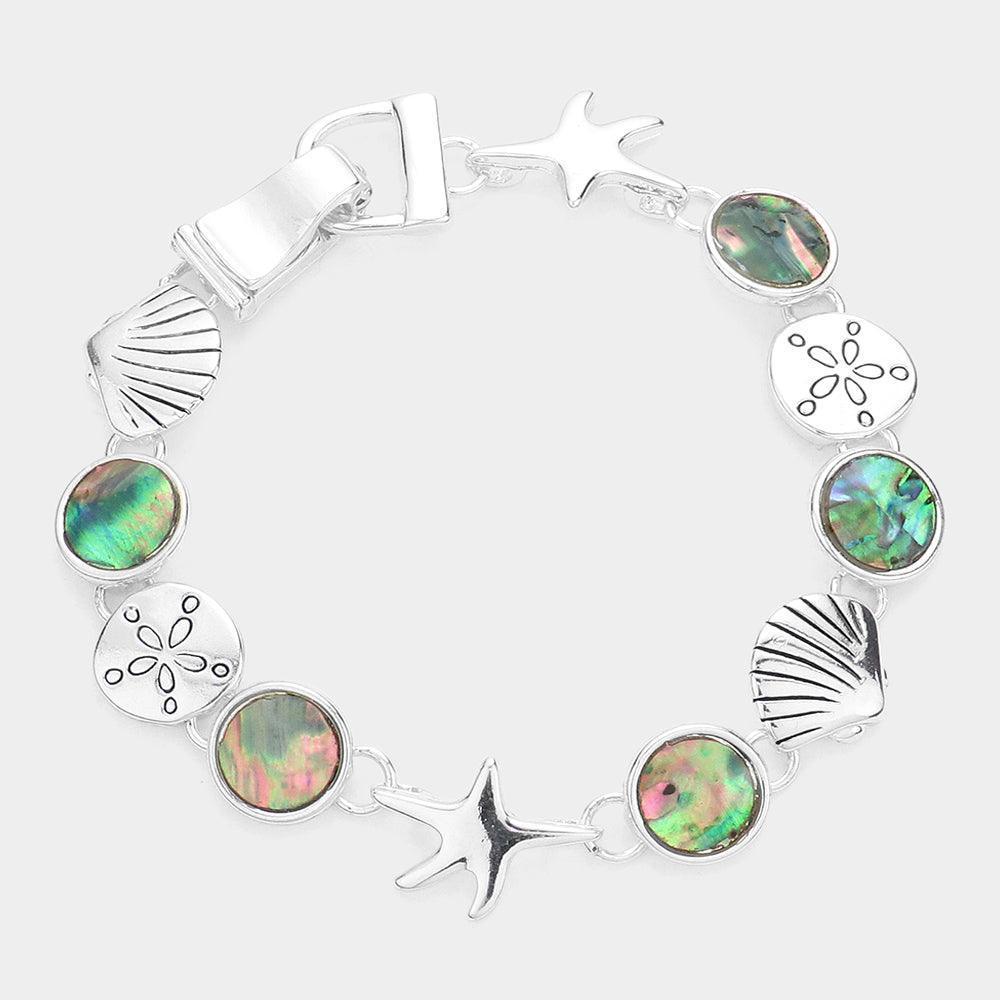 Abalone Starfish Shell Link Magnetic Bracelet - Jewelry Store by Erik Rayo