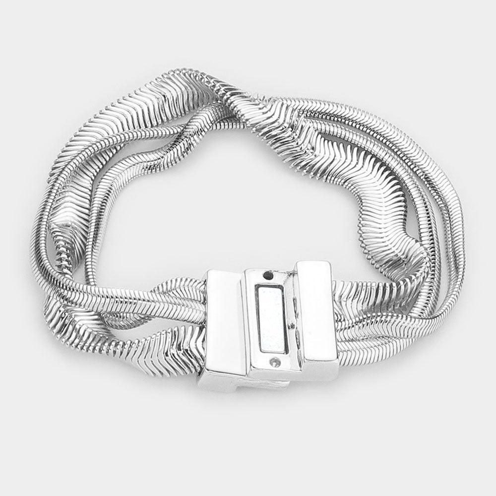 Triple Layered Snake Chain Magnetic Bracelet - Jewelry Store by Erik Rayo