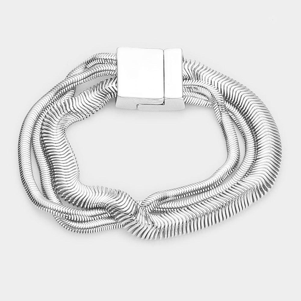 Triple Layered Snake Chain Magnetic Bracelet - Jewelry Store by Erik Rayo