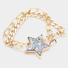 Load image into Gallery viewer, Abalone Star Accented Magnetic Bracelet
