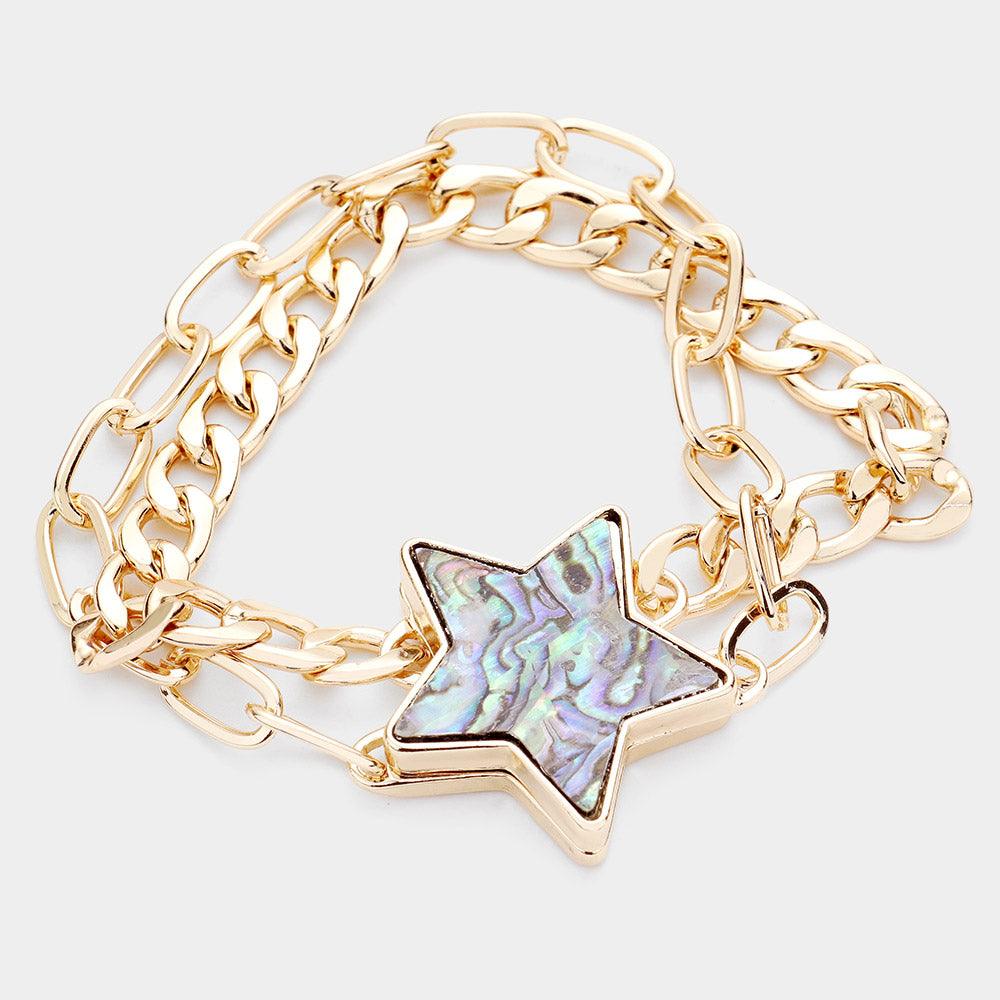 Abalone Star Accented Magnetic Bracelet