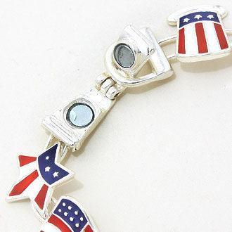 White USA Flag Themed Magnetic Bracelet - Jewelry Store by Erik Rayo