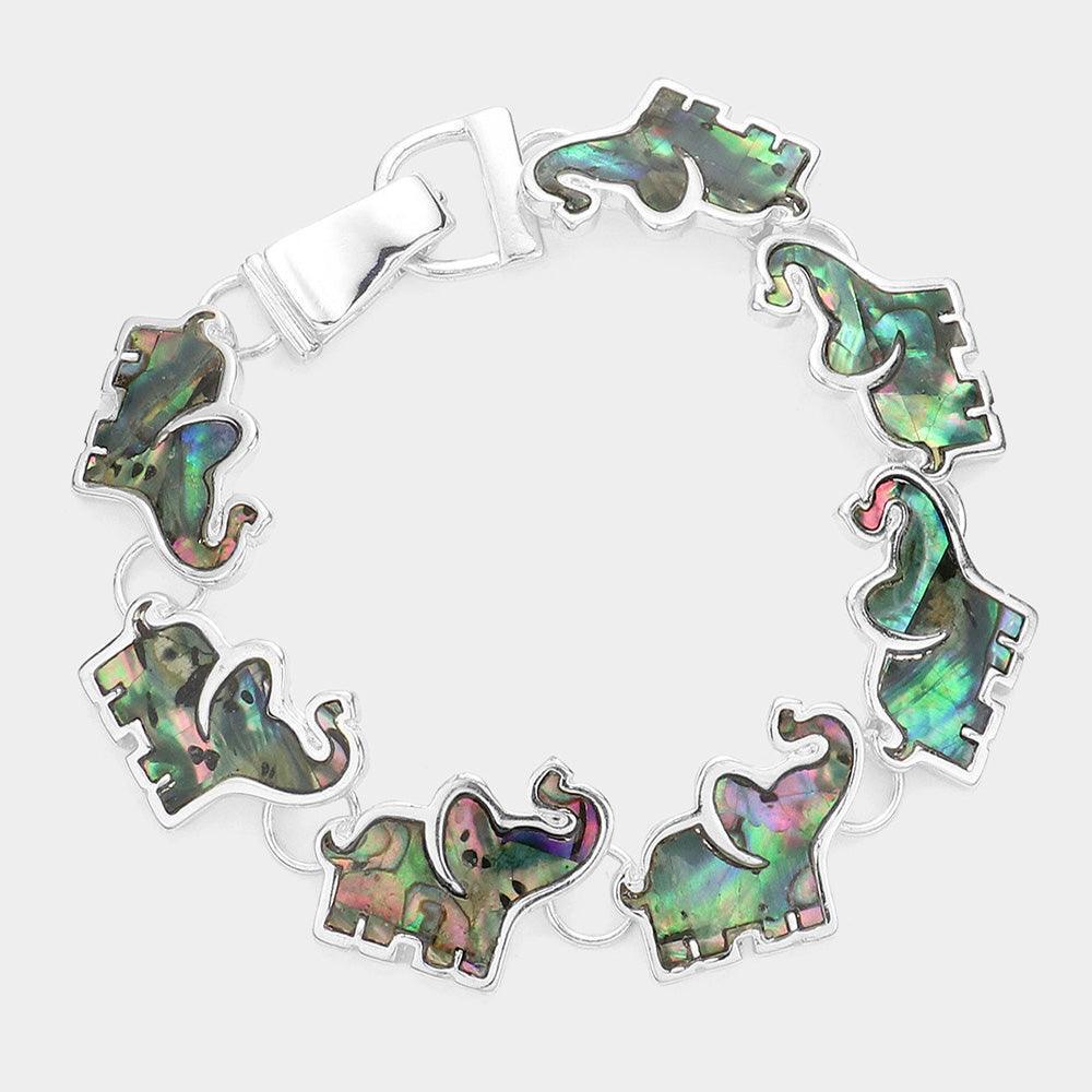 Abalone Elephant Link Magnetic Bracelet - Jewelry Store by Erik Rayo