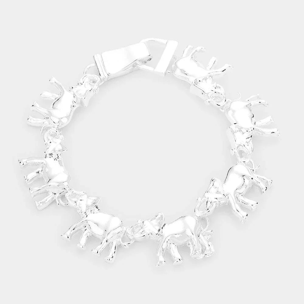 Silver Metal Elephant Magnetic Bracelet - Jewelry Store by Erik Rayo