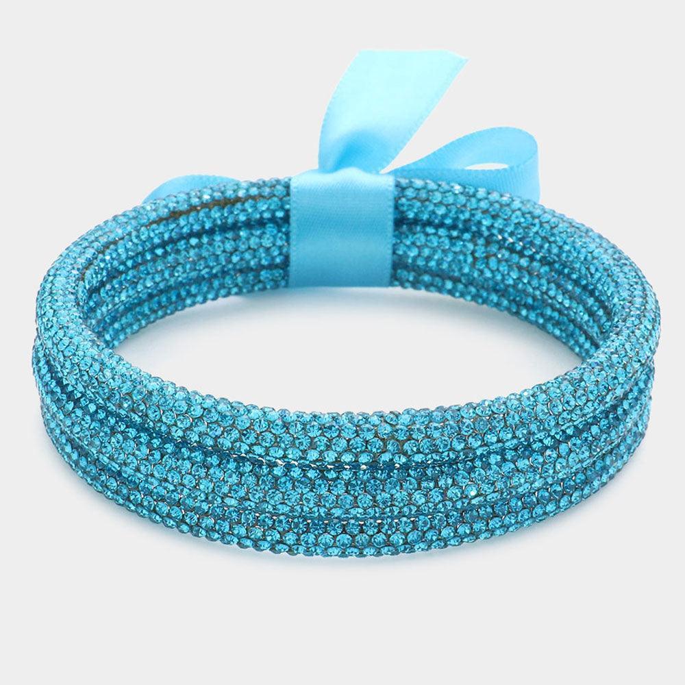 3PCS - Rhinestone Pave Bangle Layered Bracelets - Jewelry Store by Erik Rayo