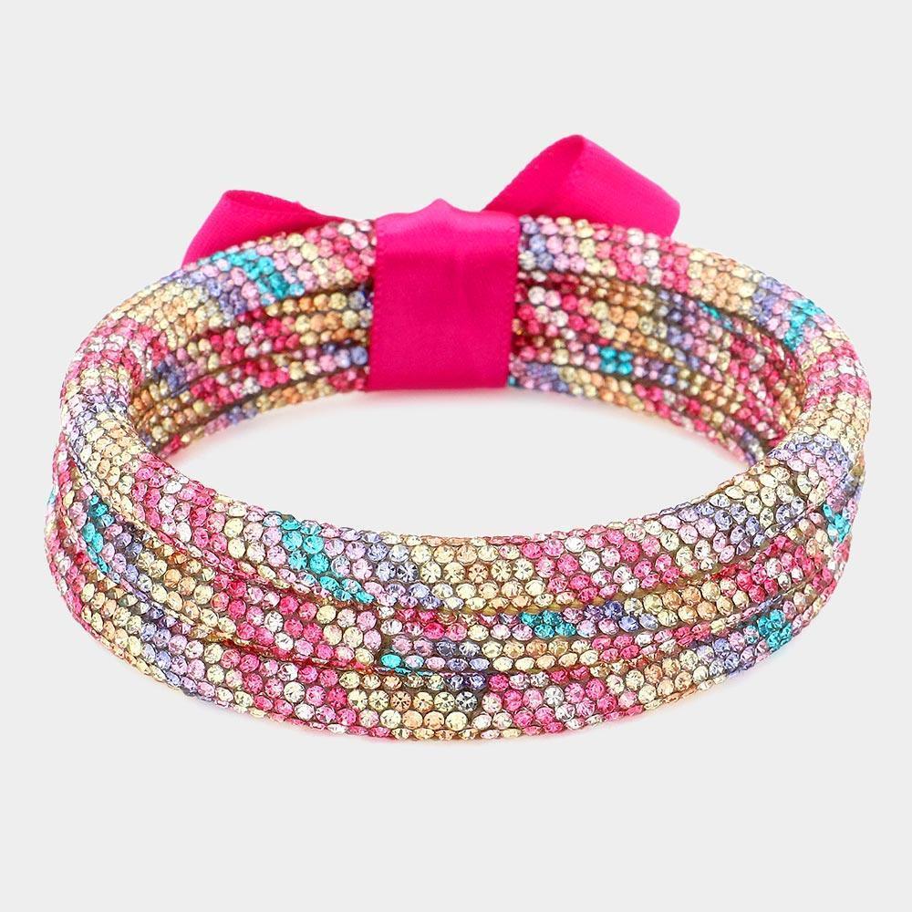 3PCS - Rhinestone Pave Bangle Layered Bracelets - Jewelry Store by Erik Rayo