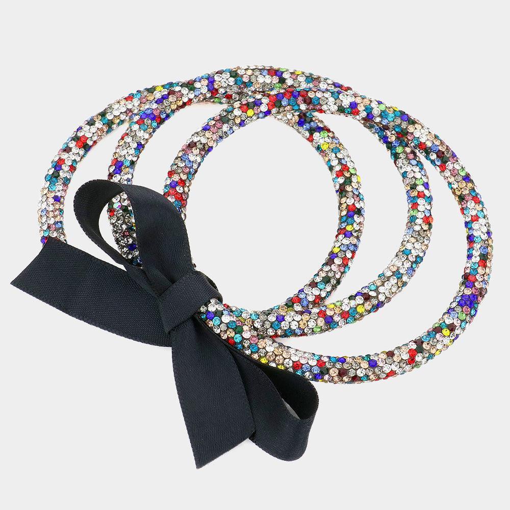 3PCS - Rhinestone Pave Bangle Layered Bracelets - Jewelry Store by Erik Rayo