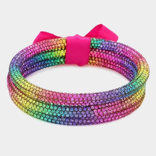 3PCS - Rhinestone Pave Bangle Layered Bracelets - Jewelry Store by Erik Rayo