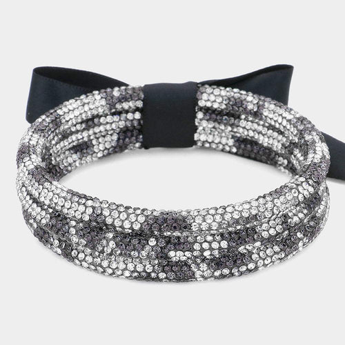 3PCS - Leopard Pattern Rhinestone Pave Bangle Layered Bracelets - Jewelry Store by Erik Rayo