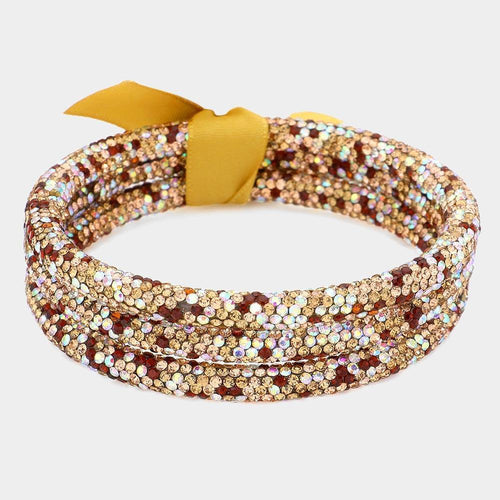 3PCS - Rhinestone Pave Bangle Layered Bracelets - Jewelry Store by Erik Rayo